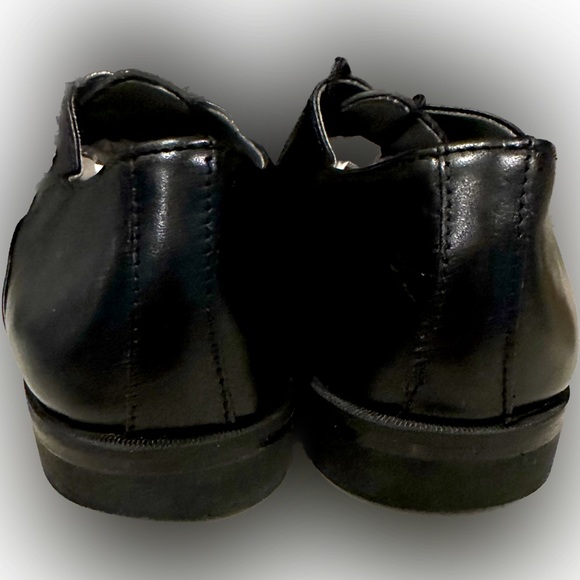 STACY ADAMS BLACK LEATHER LACE UP DRESS DANCE SHOE SZ: 5.5W CHURCH CASUAL STREET